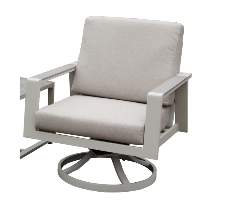 Neptune Aluminium Swivel Chair Set with Drinks Table | Nept0517