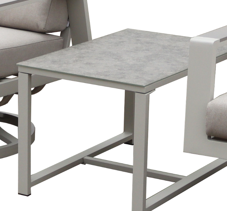 Neptune Aluminium Swivel Chair Set with Drinks Table | Nept0517