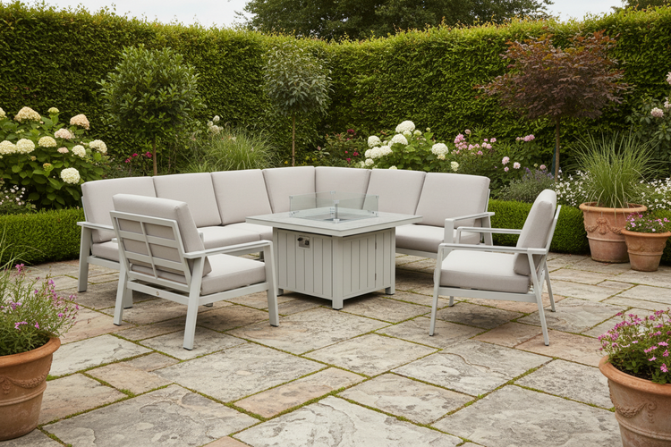 Neptune Outdoor U Corner Sofa with Firepit Table | Nept0514_0529