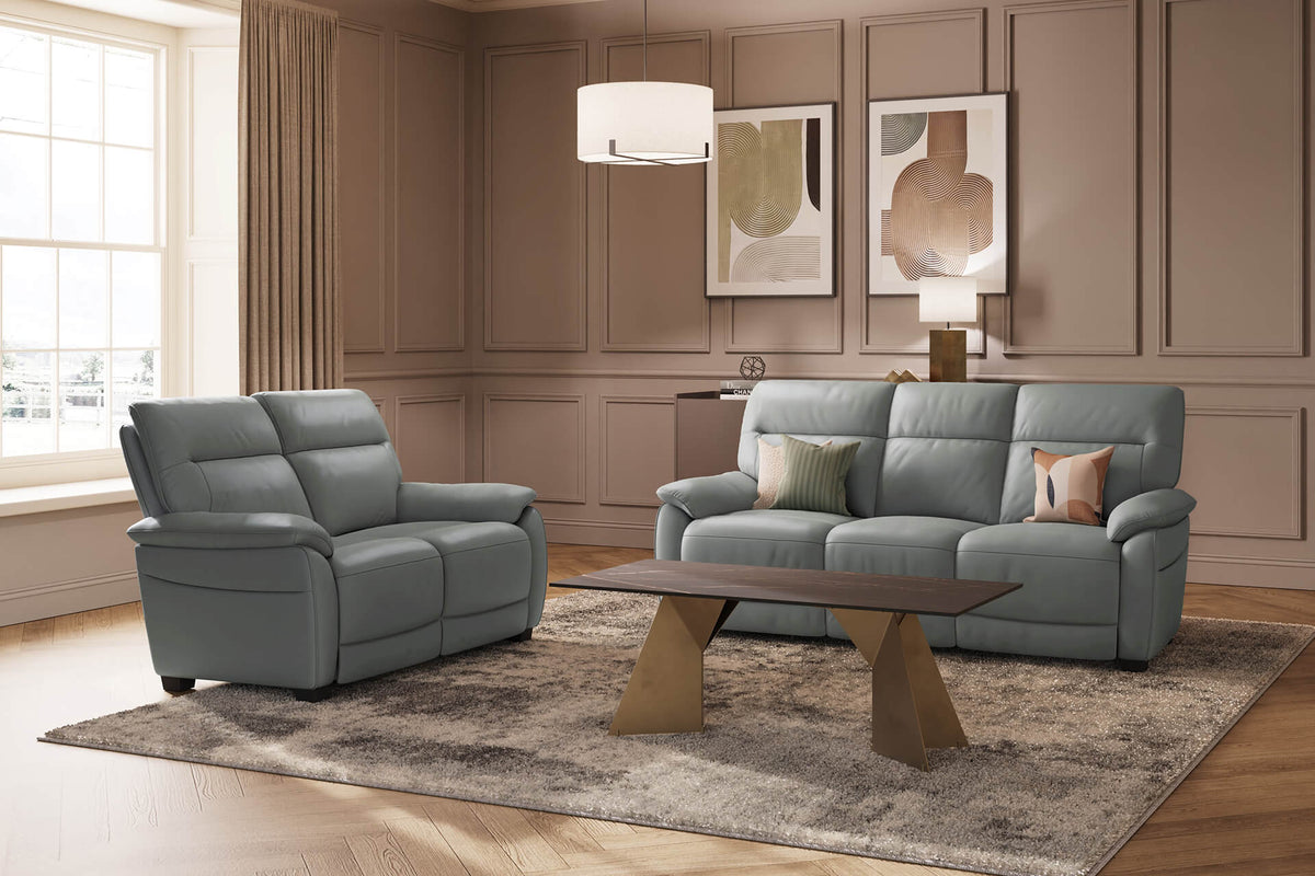 Nerano Leather Electric Recliner Sofa Collection, Grey or Tan