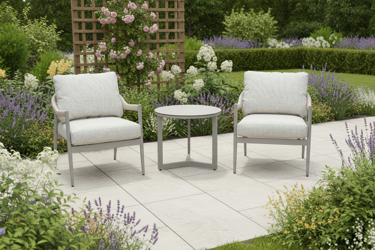 Nettlestone Outdoor 3 Piece Armchair Set with Drinks Table | Nett0579