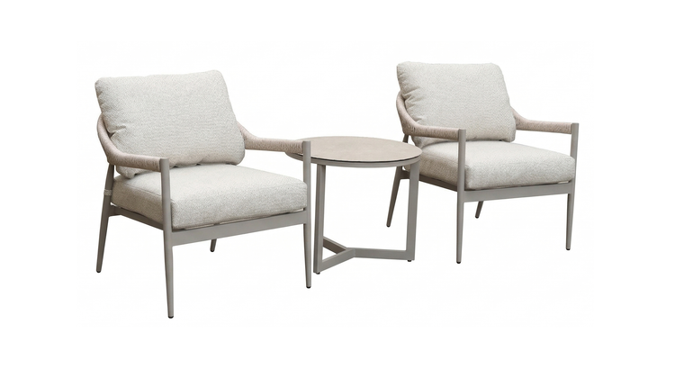 Nettlestone Outdoor 3 Piece Armchair Set with Drinks Table | Nett0579