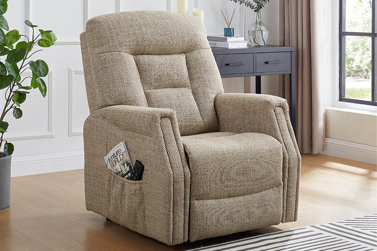 Prescot Fabric Dual Motor Lift and Rise Recliner Chair with Tilt