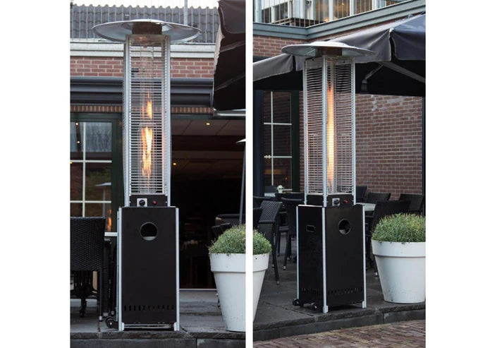 Sunred Propus Black Gas Patio Heater with Electric Ignition & Wheels, 221cm