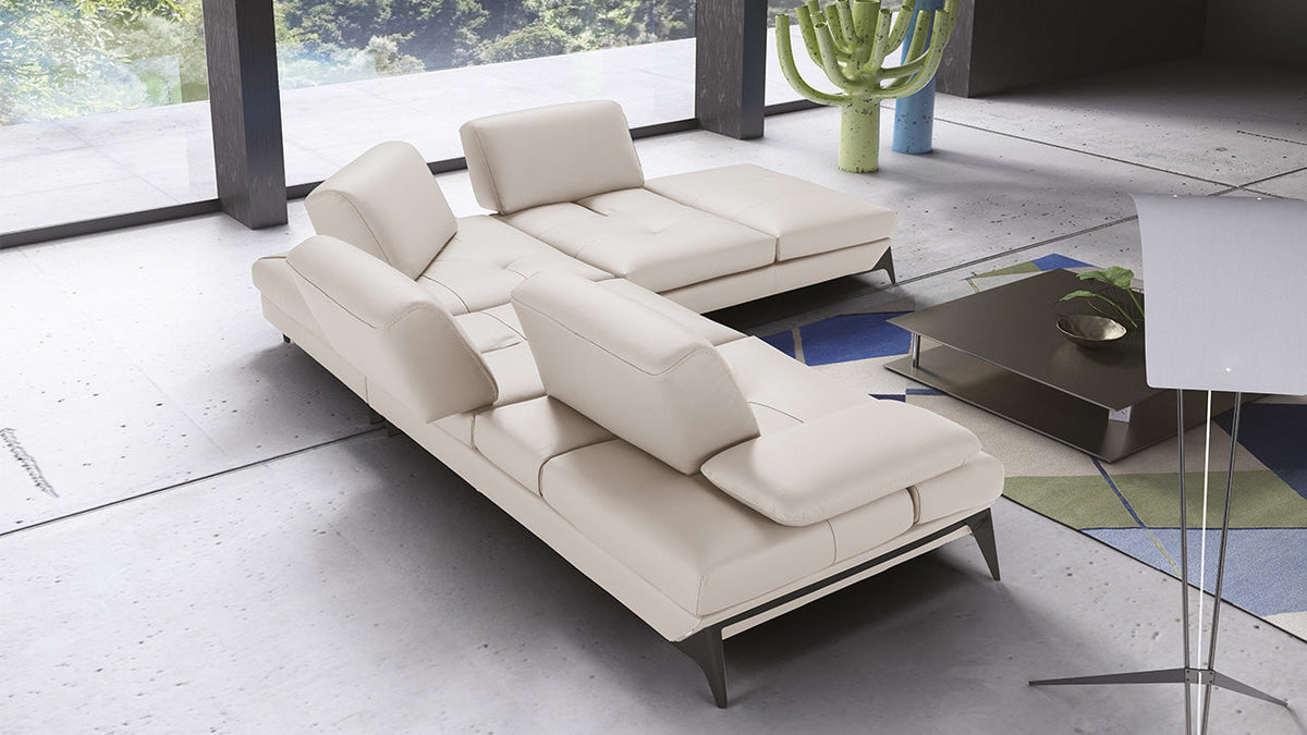 Andrea Modular Leather Sofa with Chaise & Peninsula