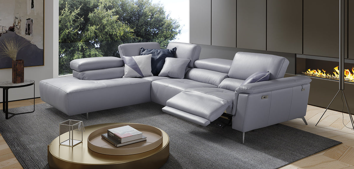 Birdy Modular Leather Sofa with Adjustable Headrests & Recliner Option