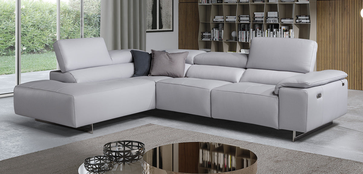 Blossom Modular Leather Sofa & Chaise with Adjustable Headrests