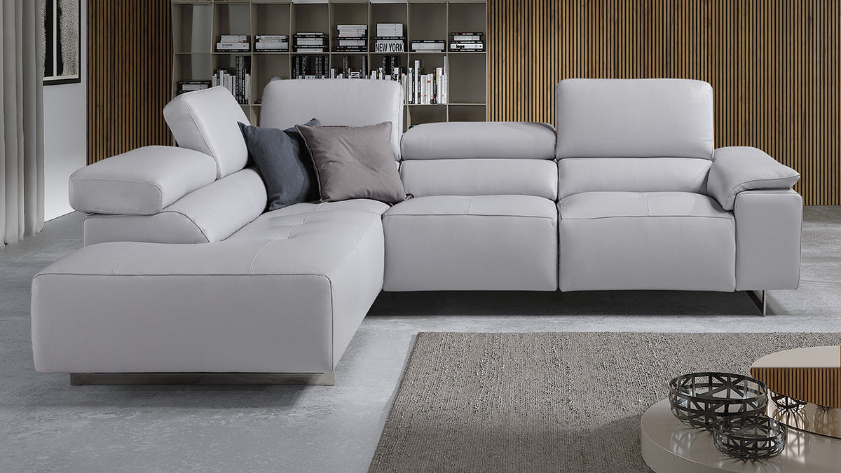Blossom Modular Leather Sofa & Chaise with Adjustable Headrests