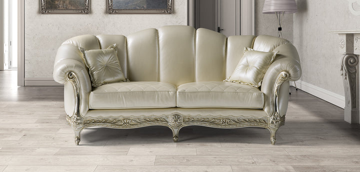 Carlos Leather Sofa Collection with Pouffe | Newtrend Concepts Italia