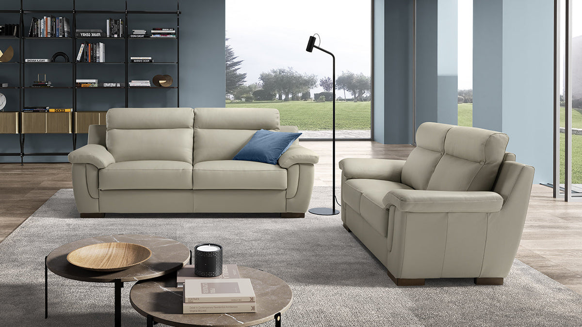 Cezanne Leather Sofa Collection with Adjustable Headrests