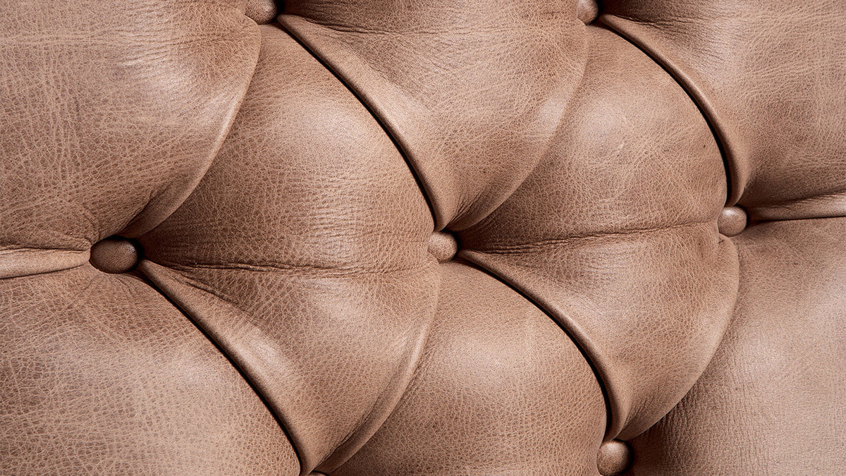 Chester Low Italian Leather Sofa & Corner with Crystal Button Option