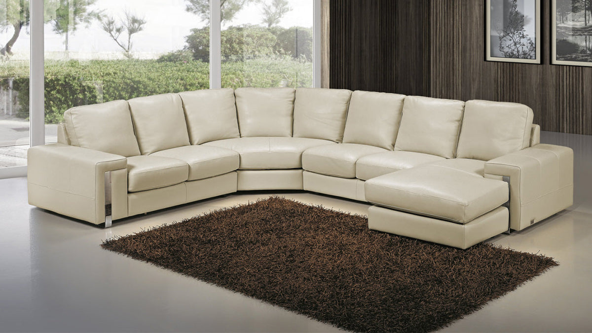 Eghoiste Modular Leather Corner Sofa with Adjustable Headrests