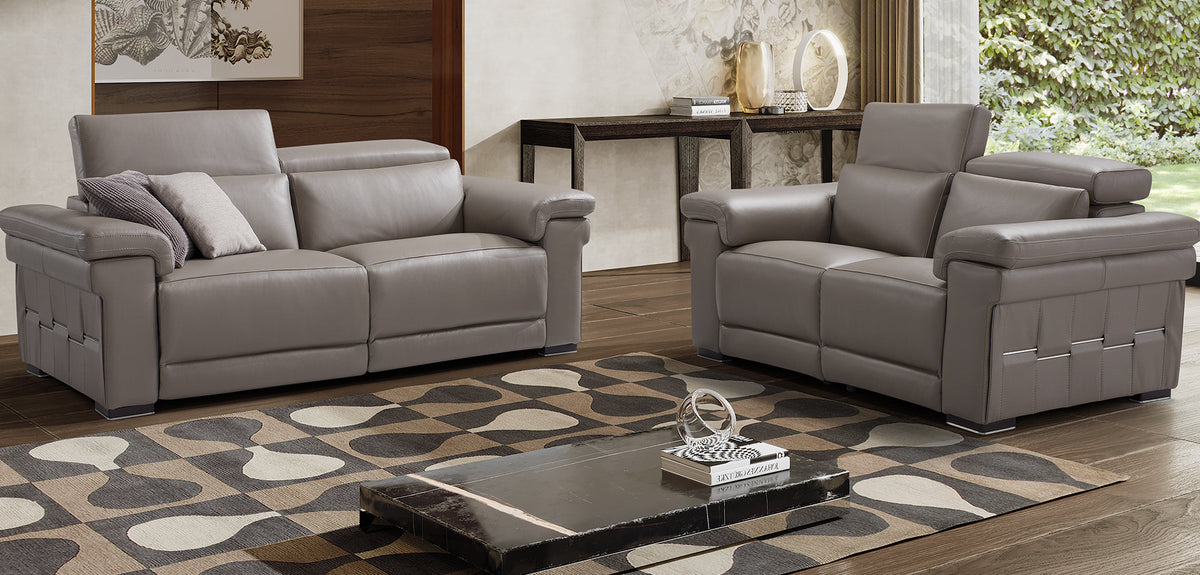 Elettra Deep Italian Leather Sofa & Corner Collection with Electric Recliner Option