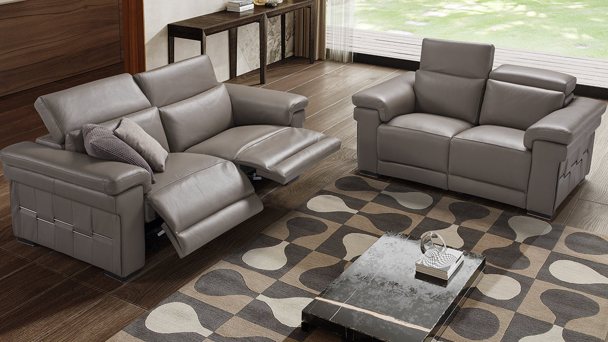 Elettra Deep Italian Leather Sofa & Corner Collection with Electric Recliner Option