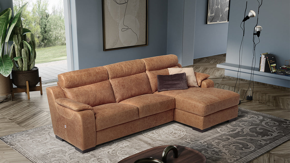 Ethos Italian Leather Sofa & Chaise Collection