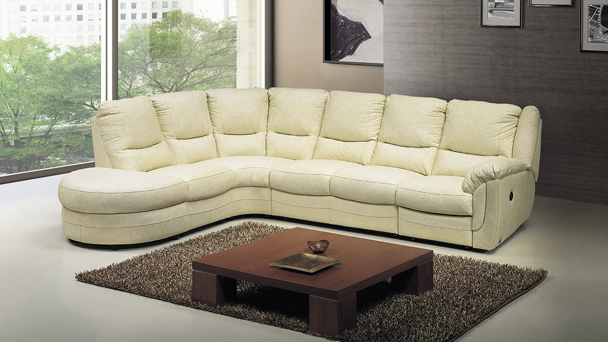 Fedra Modular Leather Corner Sofa with Pocket Spring Cushions