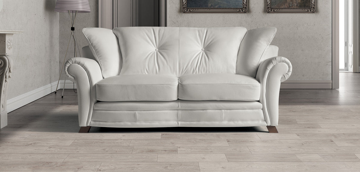 Flame Classic Italian Leather Sofa Collection with Rivet Option