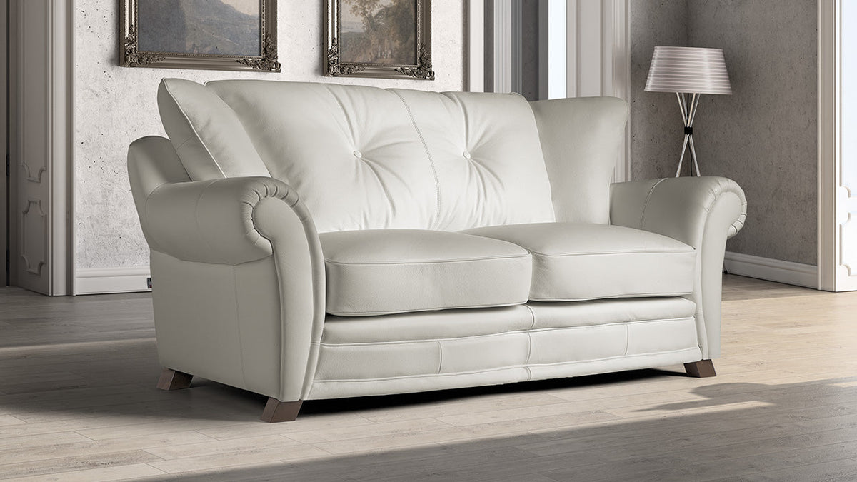 Flame Classic Italian Leather Sofa Collection with Rivet Option