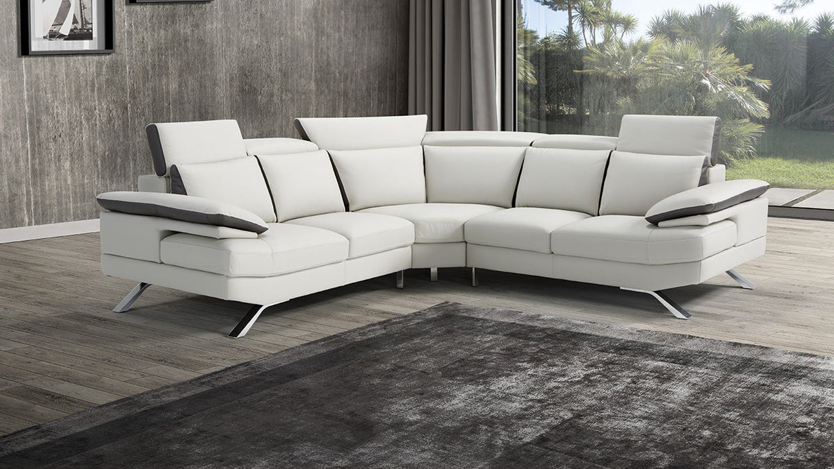 Glenda Deep Modular Italian Leather Sofa with Octagonal Corner