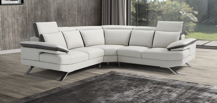 Glenda Deep Modular Italian Leather Sofa with Octagonal Corner | Newtrend Concepts Italia