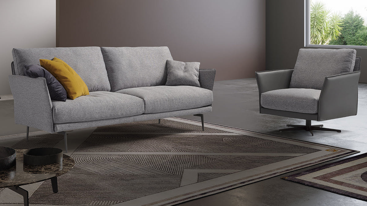 Hamilton Italian Leather Sofa Collection with Swivel Chair