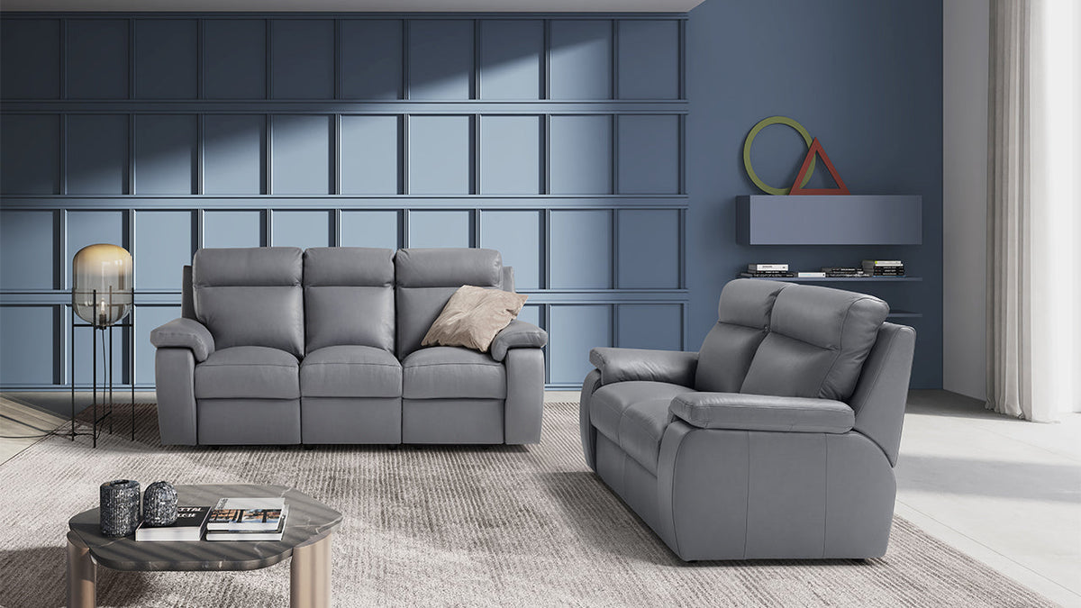 Harry Italian Leather Sofa & Corner with Electric Recliner Option