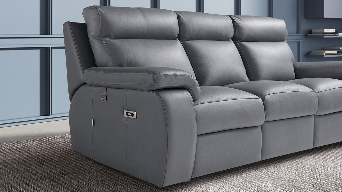 Harry Italian Leather Sofa & Corner with Electric Recliner Option