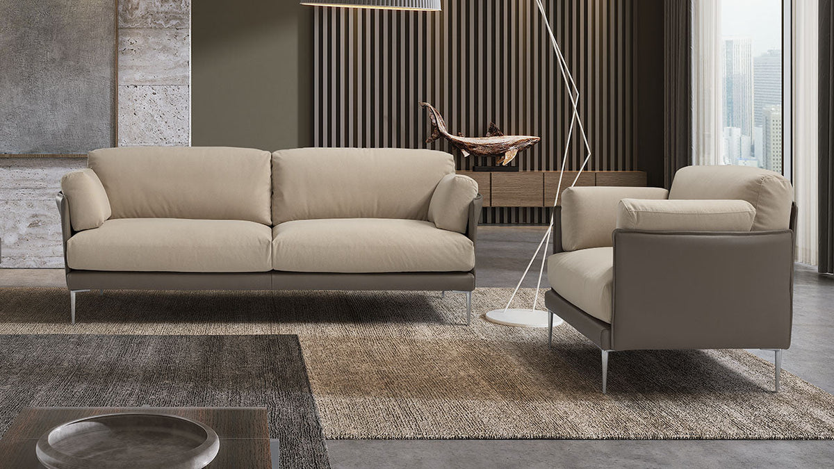 Hirondelle Italian Leather Sofa with Adjustable Headrests