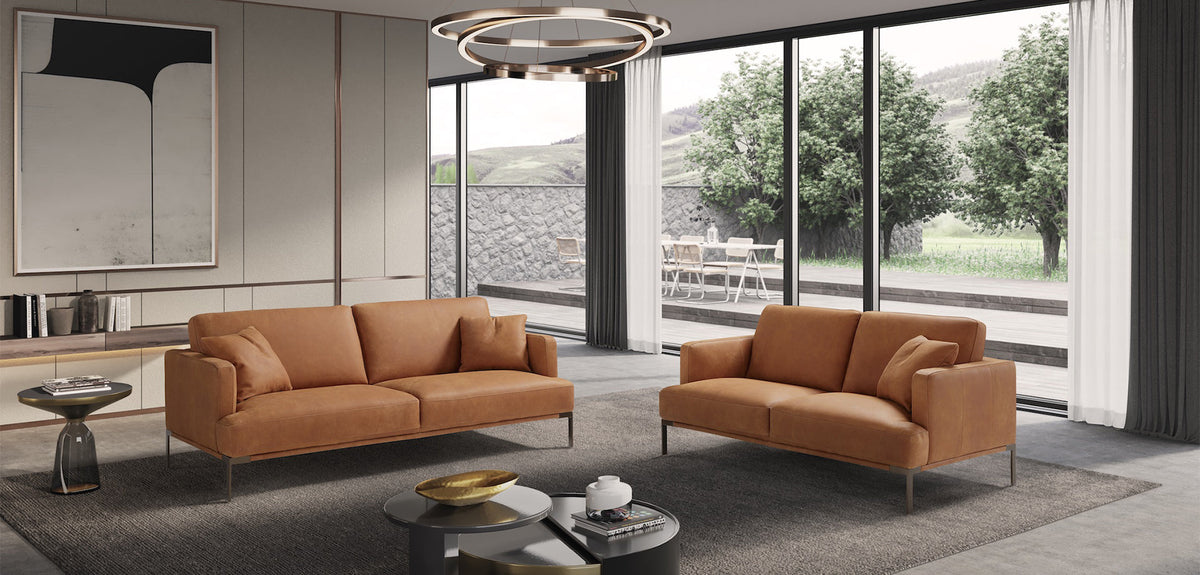 Icon Compact Italian Leather Sofa Collection