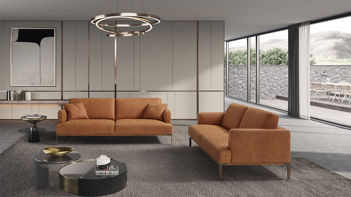 Icon Compact Italian Leather Sofa Collection