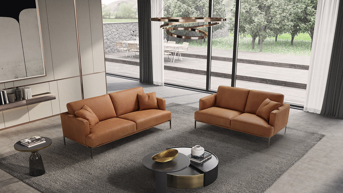 Icon Compact Italian Leather Sofa Collection