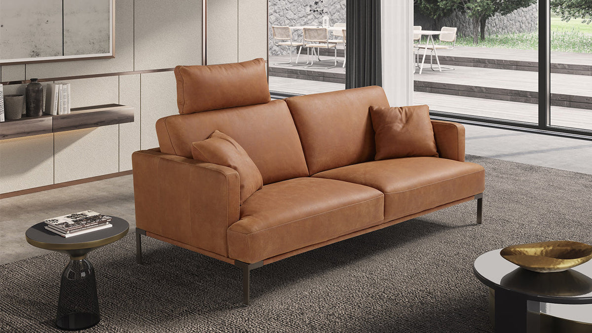 Icon Compact Italian Leather Sofa Collection