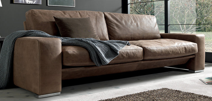 Java Italian Leather Sofa with Goose Down Cushions & Removable Covers | Newtrend Concepts Italia