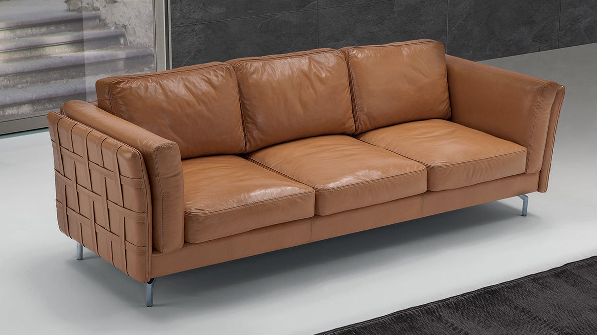 Jenny Italian Leather Sofa on Pirelli Webbing