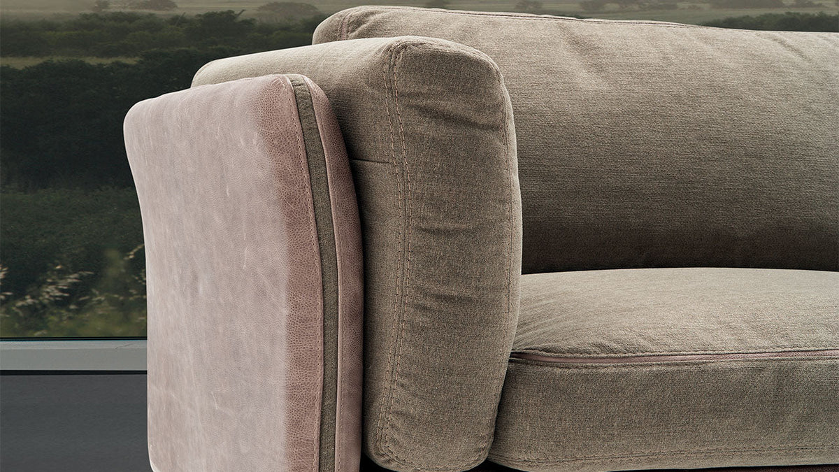 Johnny Italian Leather Sofa with Goose Down Cushions