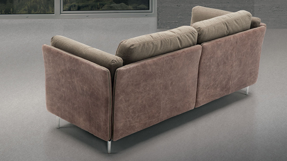 Johnny Italian Leather Sofa with Goose Down Cushions