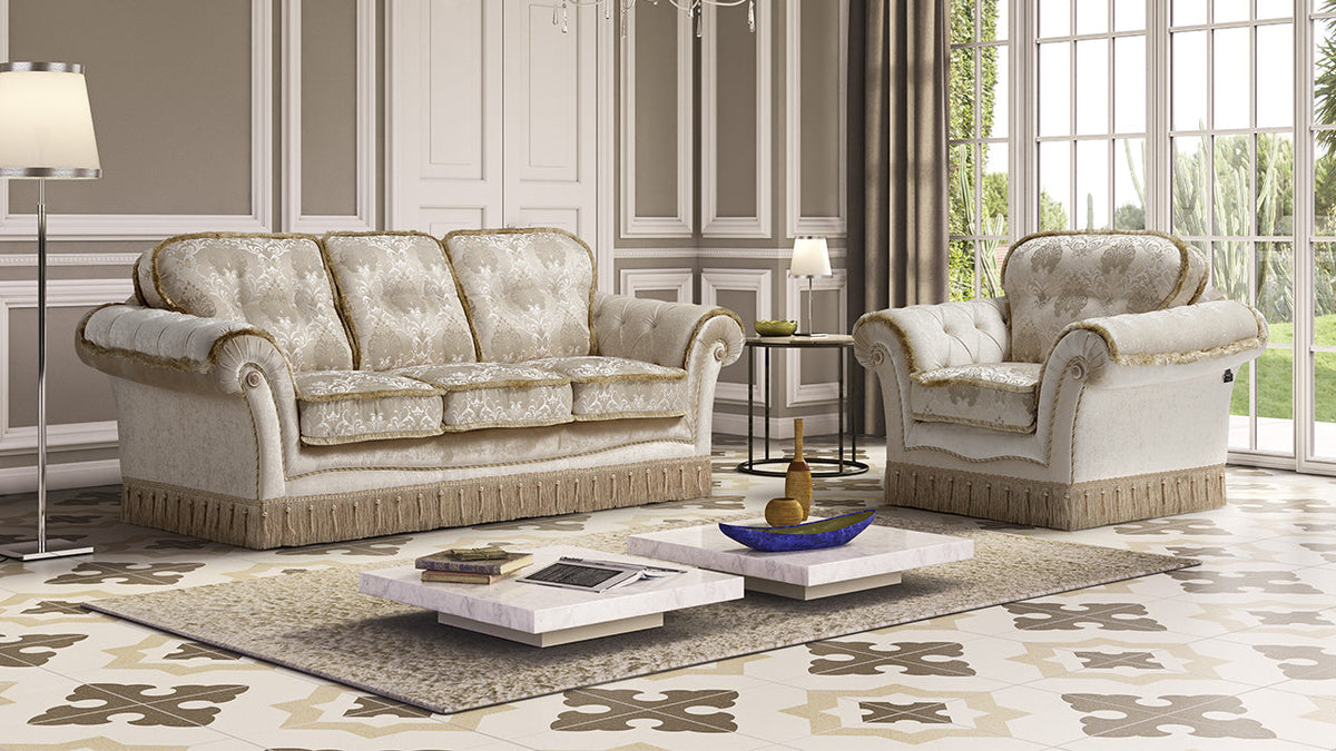 Mozart Fabric Sofa Collection on Wooden Feet