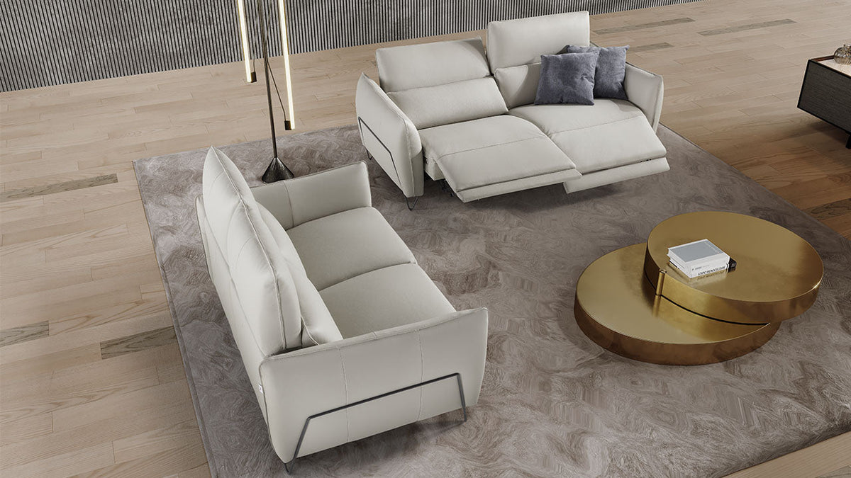 Nashira Modular Italian Leather Sofa with Dual Motor Headrest Recliner