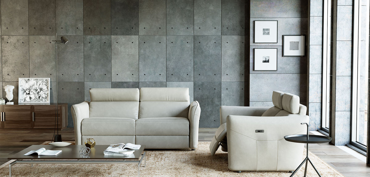 Nestor Italian Leather Sofa & Corner Collection with Electric Recliner Option