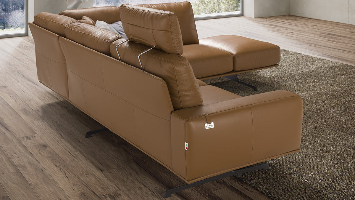 Nuvolari Italian Leather Sofa with Removable Seats & Backs