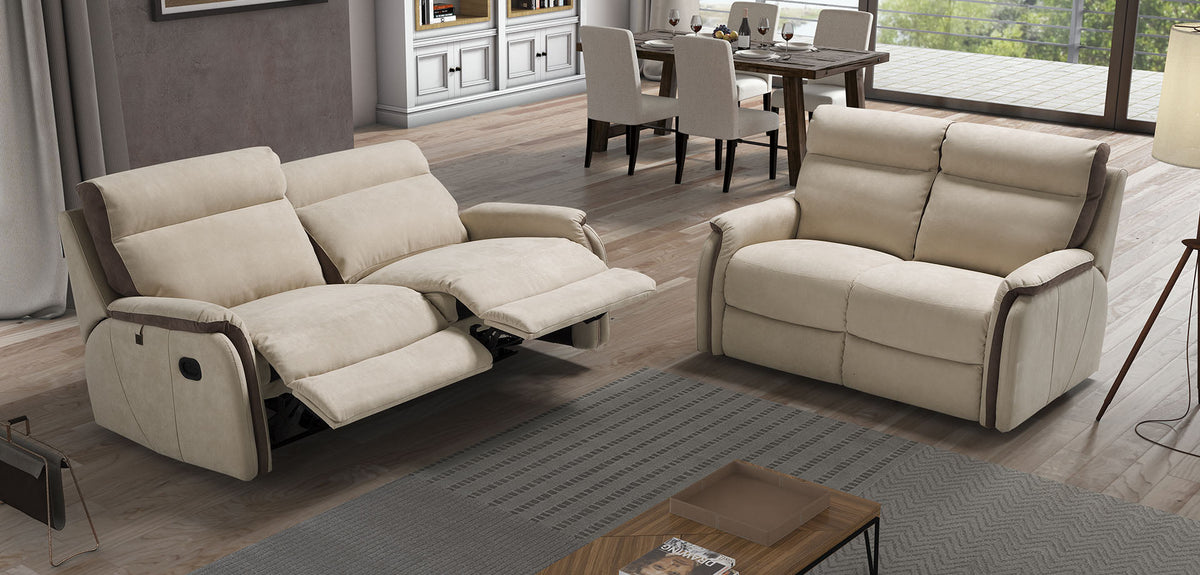 Fox Compact Italian Leather Recliner Sofa with Lift and Rise Chair