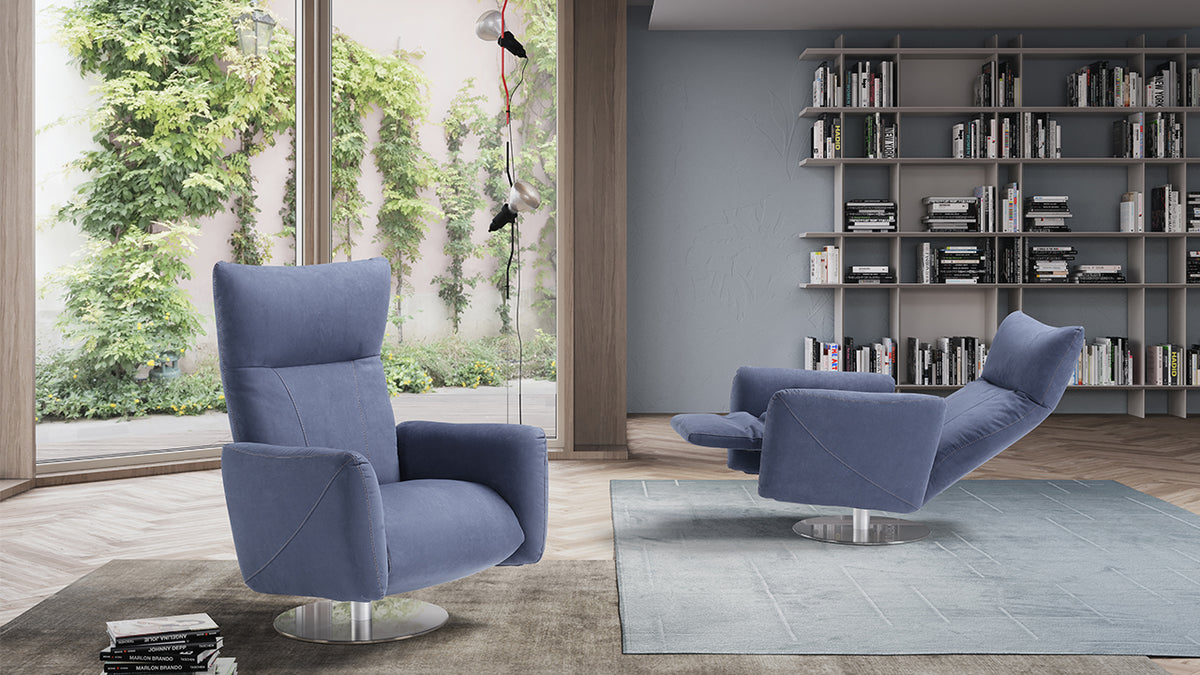 Plage High Back Italian Leather Swivel Chair