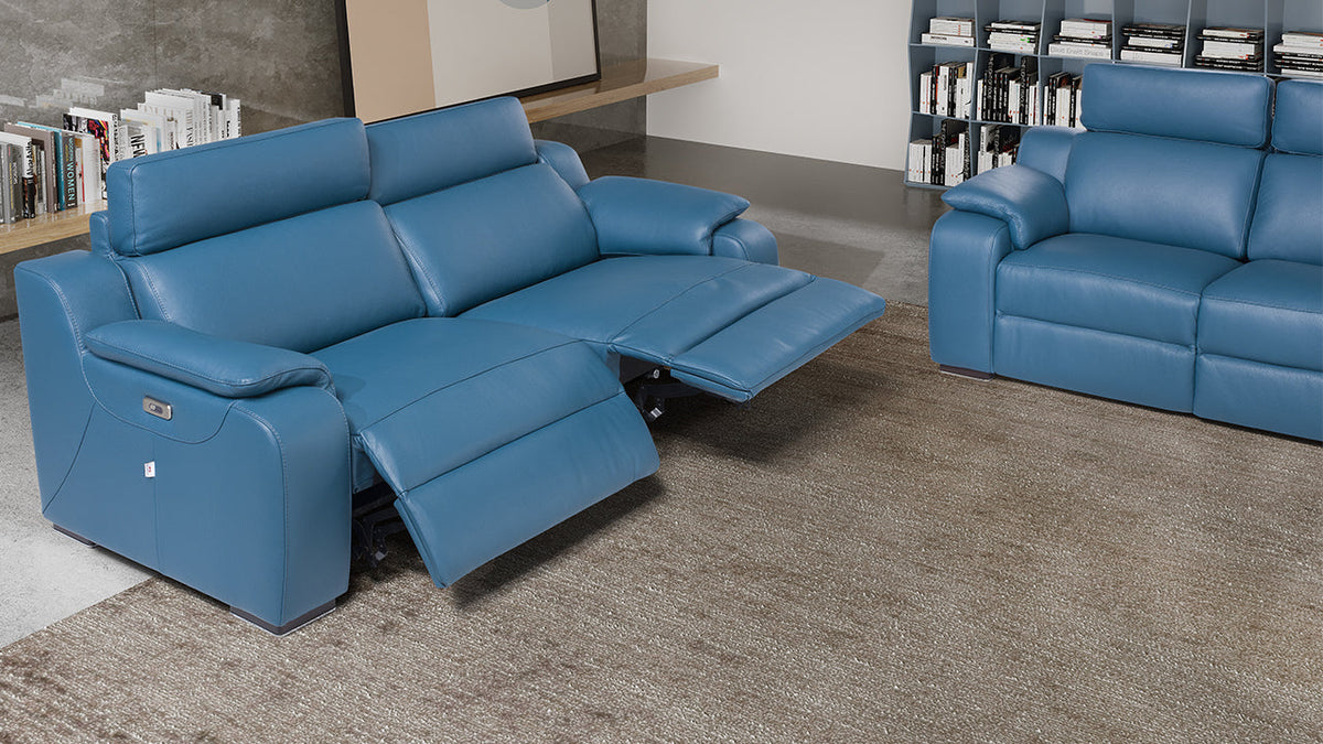 Mia Modular Italian Leather Sofa & Corner Collection with Electric Recliner Option