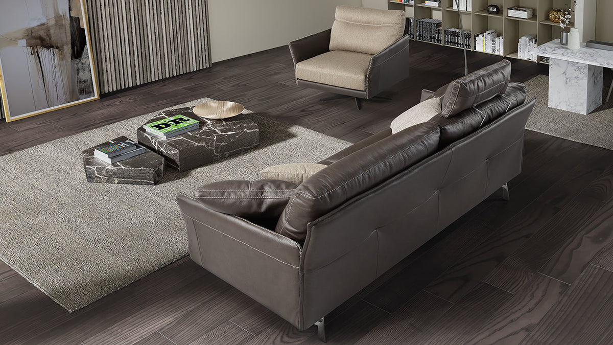 Poseidone Leather Sofa Collection with MAXI 3 Seater