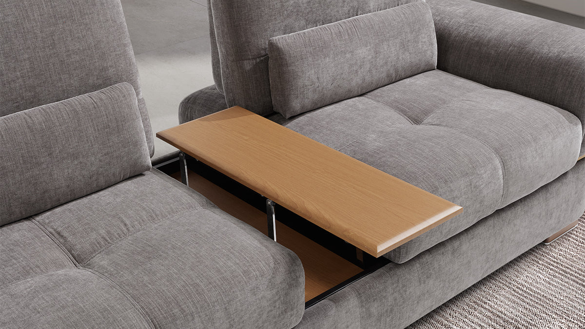 Privilege Italian Leather MAXI 3 Seater with Sliding Seats & Mini Table
