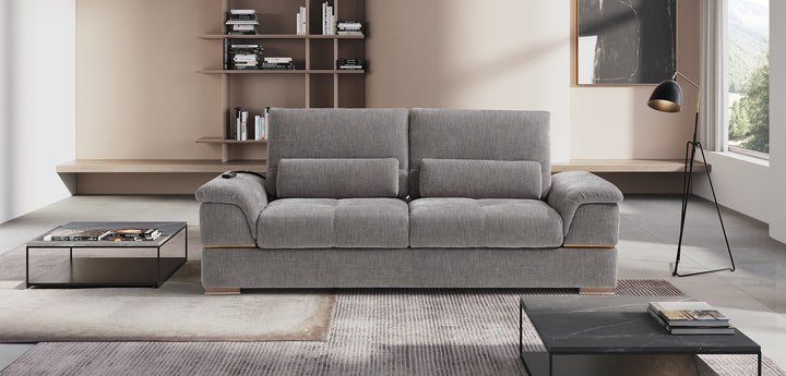 Privilege Italian Leather MAXI 3 Seater with Sliding Seats & Mini Table | Newtrend Concepts Italia