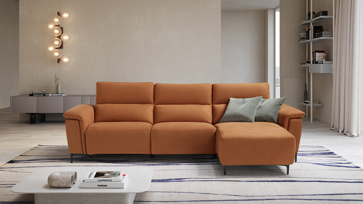 Tawney Modular Italian Leather Sofa with Dual Motor Recliner & Electric Headrests