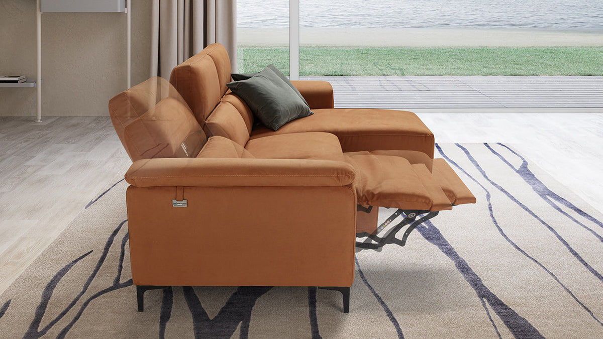 Tawney Modular Italian Leather Sofa with Dual Motor Recliner & Electric Headrests