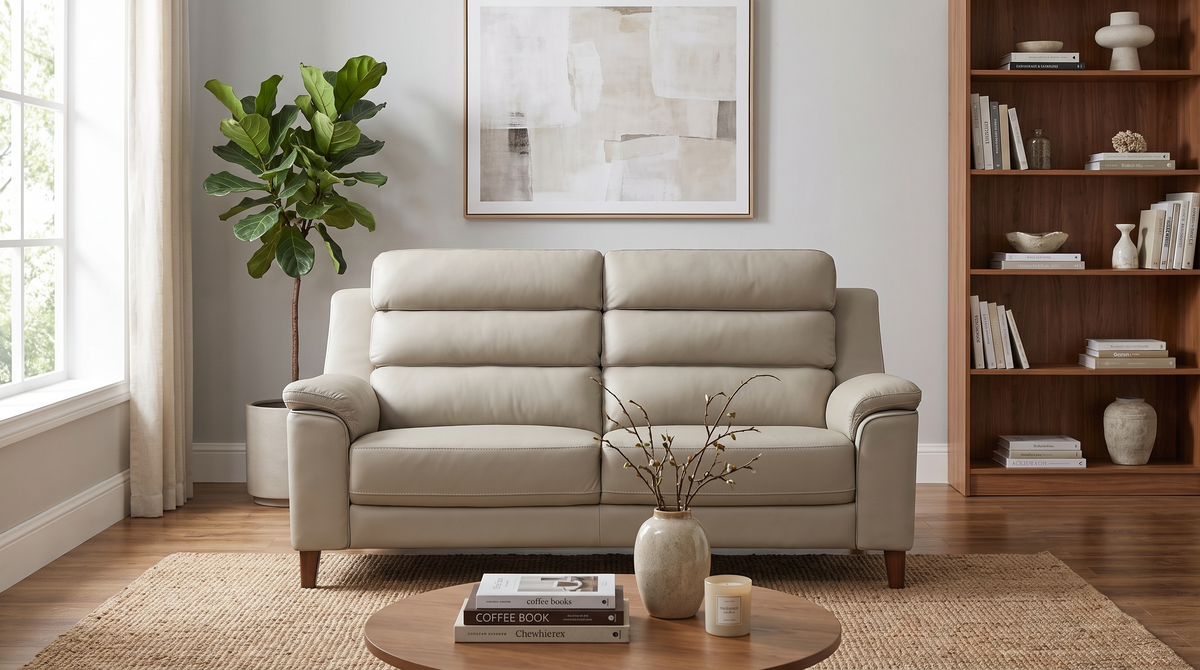 Portofino Full Leather Sofa Collection with Tiered Back