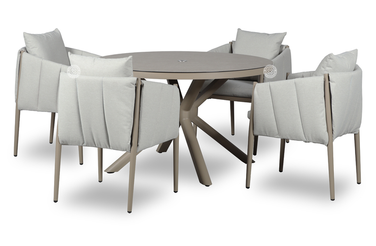 Pumpkin Outdoor Fabric 4 Seater Dining Set | Pump0590_0588
